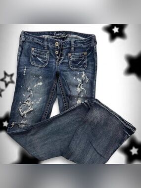 Amethyst Y2K Distressed Bootcut Jeans